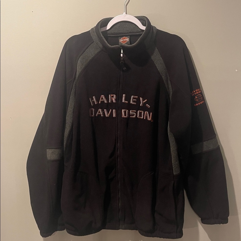 Harley-Davidson Black and Gray Fleece Jacket